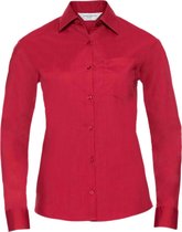 Russell Collectie Dames / Dames Lange Mouwen Shirt (Klassiek rood)