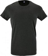 SOLS Heren Regent Slim Fit T-Shirt met korte mouwen (Houtskool mergel)