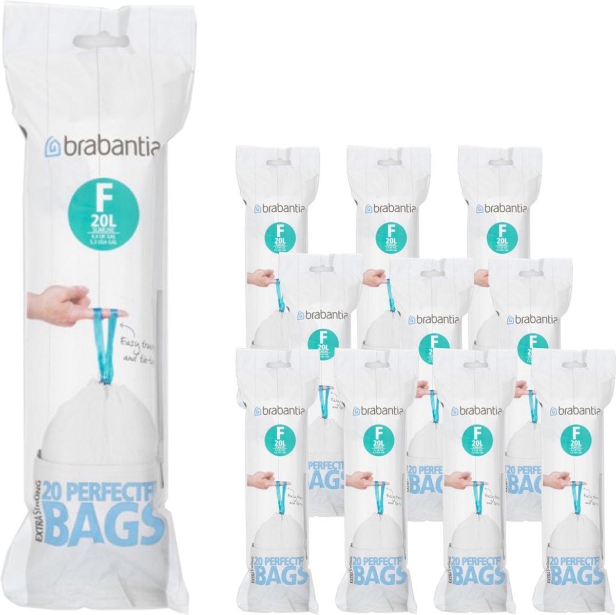 Brabantia afvalzakken code F Slimline 20 liter Doos 12 x