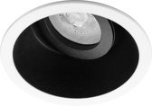 Spot Armatuur GU10 - Pragmi Zano Pro - Inbouw Rond - Mat Zwart/Wit - Aluminium - Kantelbaar - Ø93mm