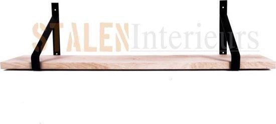Industriële Staal | Mat Zwart| Eikenhout | 150cm| planken dragers | bol.com