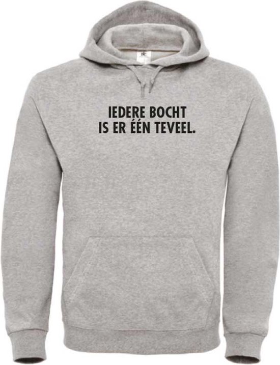 Iedere bocht is er één teveel wintersport hoodie grijs M - soBAD. | Foute apres ski outfit | kleding | verkleedkleren | wintersporttruien | wintersport dames en heren