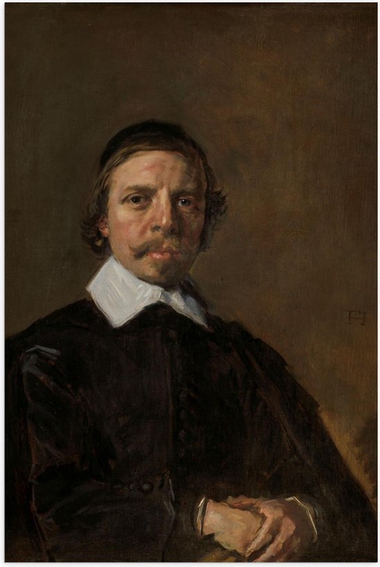 Poster – Oude meesters - Portret van een man, mogelijk geestelijke, Frans Hals - 60x90cm Foto op Posterpapier