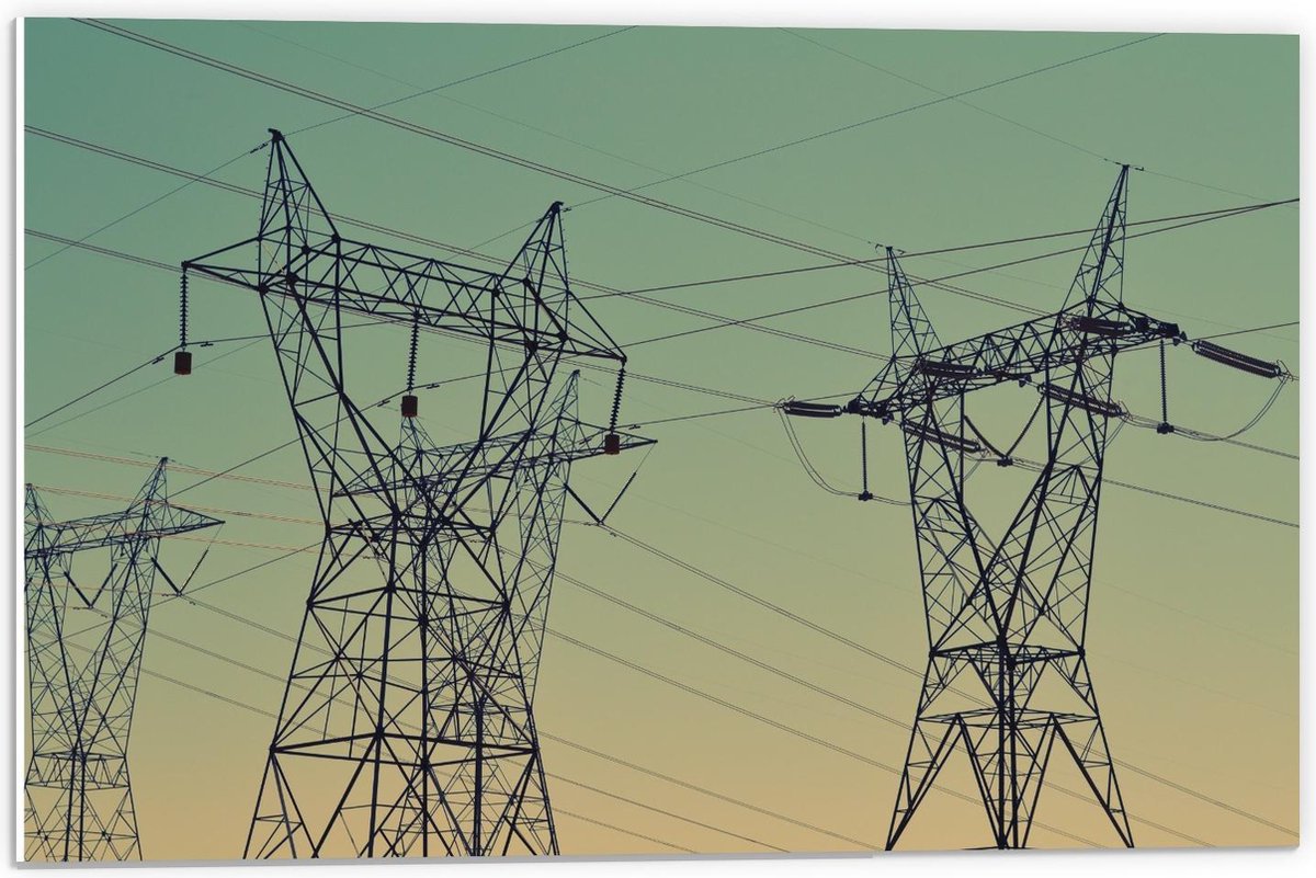 Forex - Elektriciteit palen - 60x40cm Foto op Forex