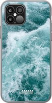 6F hoesje - geschikt voor iPhone 12 - Transparant TPU Case - Whitecap Waves #ffffff
