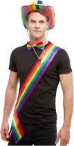 Smiffys Kostuum Accessoire Rainbow Sash Regenboog