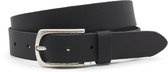 Leren dames riem zwart 3 cm breed - Zwart - Casual - Echt Leer - Taille: 90cm - Totale lengte riem: 105cm