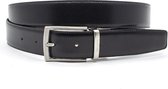 Draaibare heren riem bruin/zwart 3.2 cm breed - Zwart / Bruin - Reversibel - Echt Leer - Taille: 95cm - Totale lengte riem: 110cm