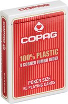 Copag Speelkaarten 6,3 X 8,8 Cm Pvc Rood 55-delig