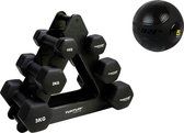 Tunturi - Dumbellset - Met Dumbell Opbergrek (3 sets - 1 t/m 3 kg) - Slamball 5 kg