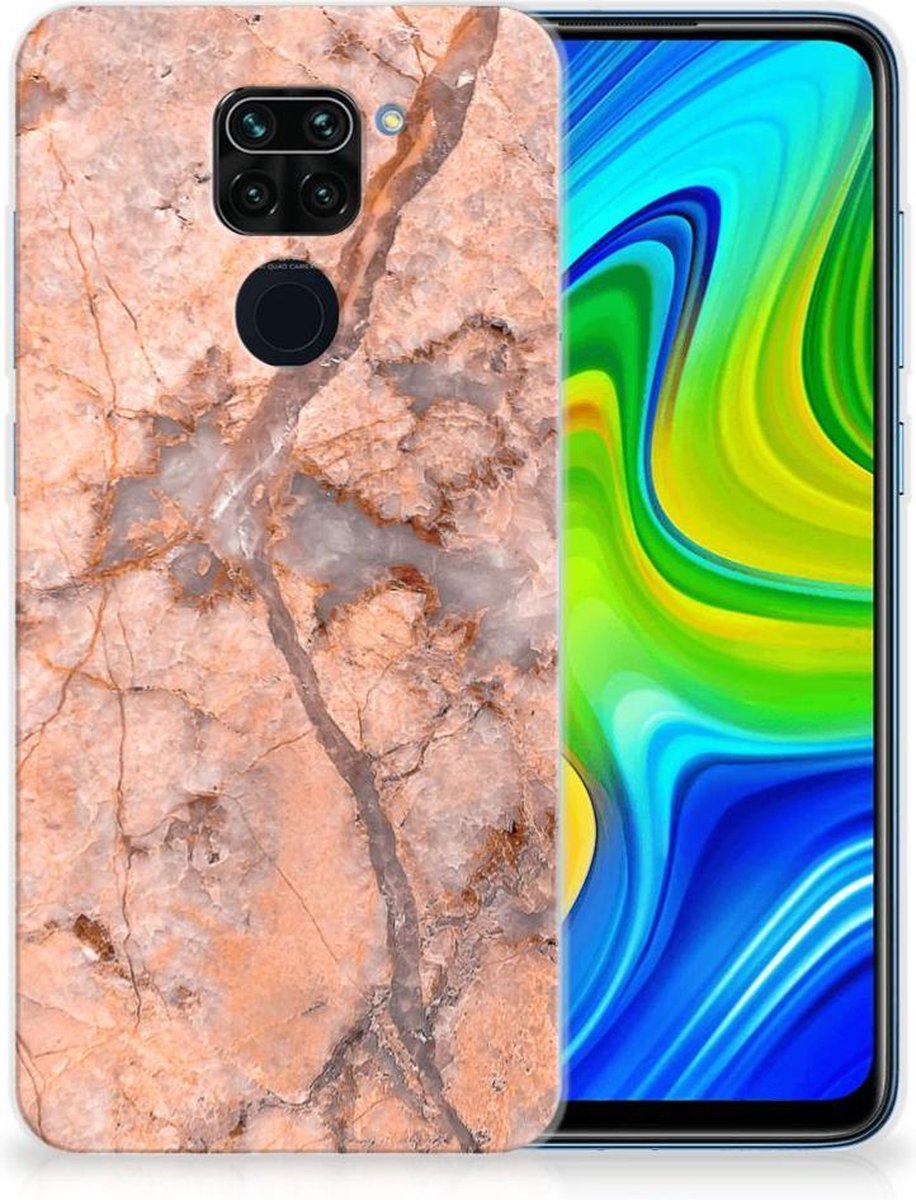 Xiaomi Redmi Note9 TPU Siliconen Hoesje Marmer Oranje