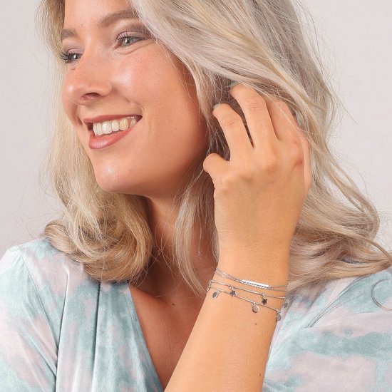 Lucardi Dames Armband met zirkonia - Echt Zilver - Armband - Cadeau Lucardi Dames Armband met zirkonia - Echt Zilver - Armband - Cadeau