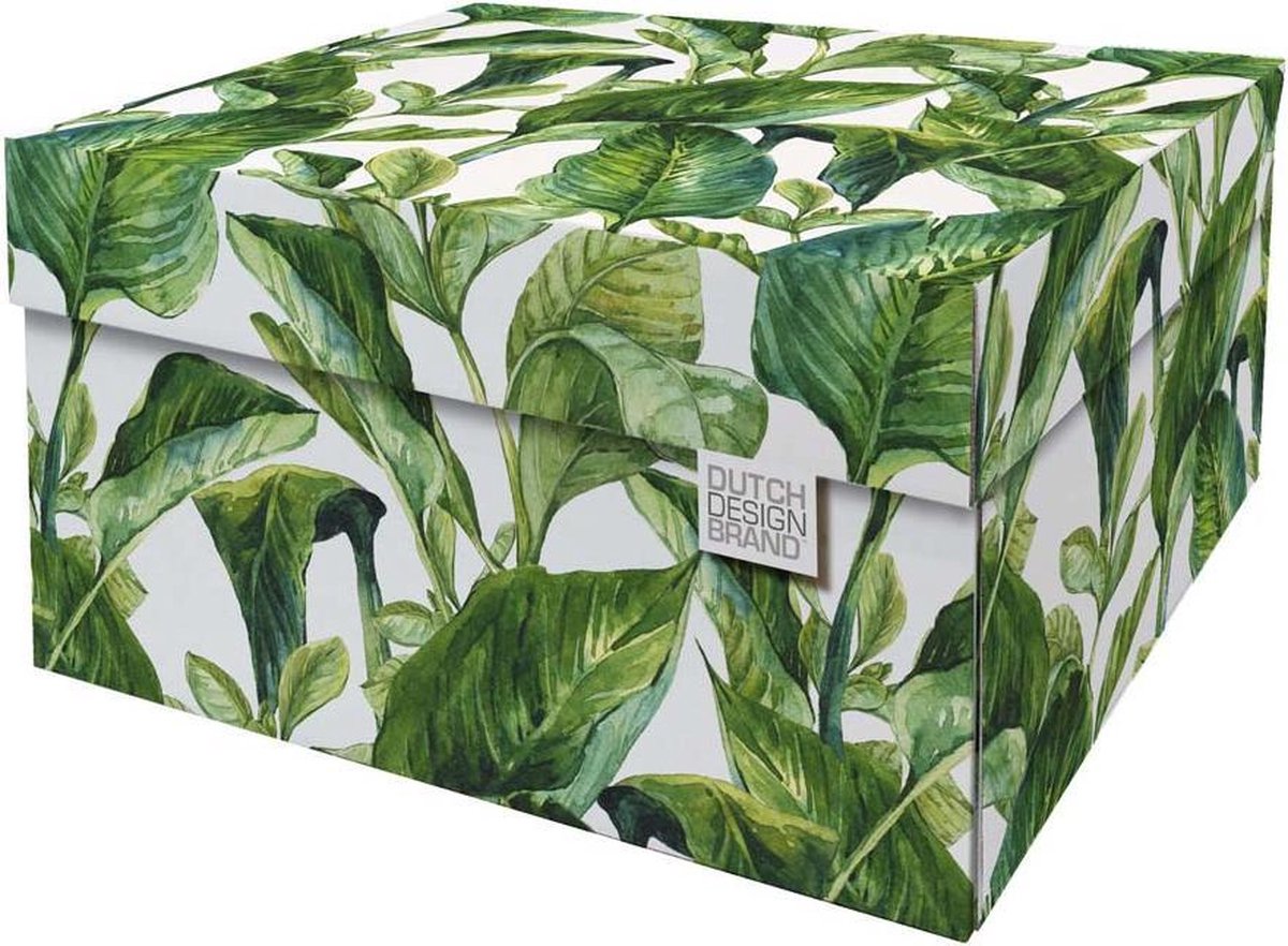 Dutch Design Brand - Dutch Design Storage Box - Opberdoos - Opbergbox - Bewaardoos - Groene bladeren - Green Leaves