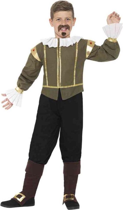 Smiffys - Shakespeare Kinder Kostuum - Kids tm 9 jaar - Groen