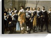 Canvas  - Oude Meesters - De magere compagnie, Frans Hals, Pieter Codde, 1637 - 40x30cm Foto op Canvas Schilderij (Wanddecoratie op Canvas)