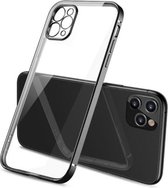 geschikt voor Apple iPhone 11 Pro Max vierkante metallic case - zwart
