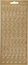 Stickers, cijfers, 10x23 cm, goud, 1 vel