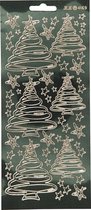 Stickers. goud. kerstbomen. 10x23 cm. 1 vel
