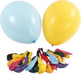 Ballonnen, d 43 cm, diverse kleuren, 50 stuk/ 1 doos