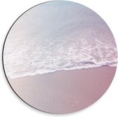 Dibond Wandcirkel - roze/blauwe Stroming Zee - 30x30cm Foto op Aluminium Wandcirkel (met ophangsysteem)