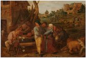 Poster – Oude Meesters - Boerenvechtpartij, Adriaen Brouwer, 1620 - 1630 - 120x80cm Foto op Posterpapier