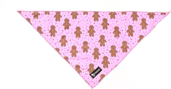 Frenkiez Bandana pink gingerbread man small