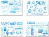 Washi stickers | bullet journal & planner stickers | 8 vellen | Blauw