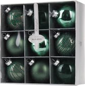 Kerstballen glas 6cm groen ds a 9st