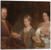 Dibond - Oude Meesters - H. Boerhaave met M. Drolenvaux dochter, Aert de Gelder - 50x50cm Foto op Aluminium (Met Ophangsysteem)