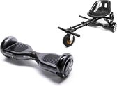 Pakket Smart Balance Hoverboard 6,5 inch, Regular Carbon + HoverKart met ophangingen, Motor 700 Wat, Bluetooth, LED