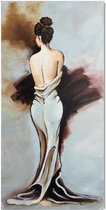 Schilderij Vrouw in wit gewaad, 2 maten, bruin/grijs