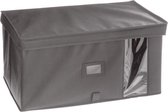 Five®  Opbergbox kleding   - Grijs - Met deksel & Opvouwbaar - Large (50 x 30 x 25 cm)