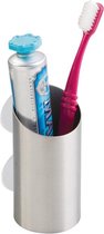 iDesign Tandenborstelhouder zuignap RVS - Zilver - Ophangen zonder boren