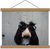 Schoolplaat – Hond met Gekke Feestneus op - 40x30cm Foto op Textielposter (Wanddecoratie op Schoolplaat)