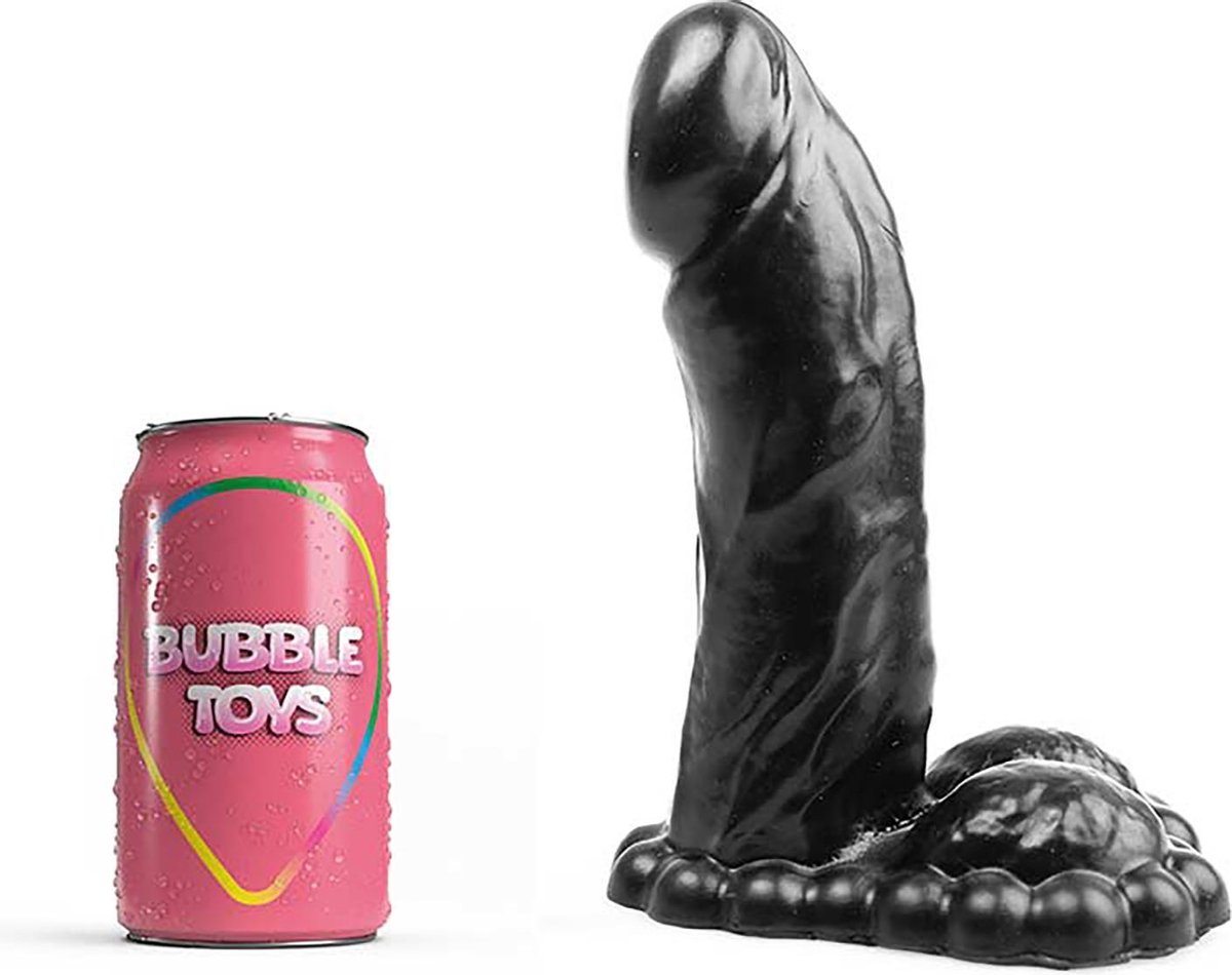 Goedkoopste Bubble Toys - Vicious - Dildo - Zwart - PVC - 3 maten Medium