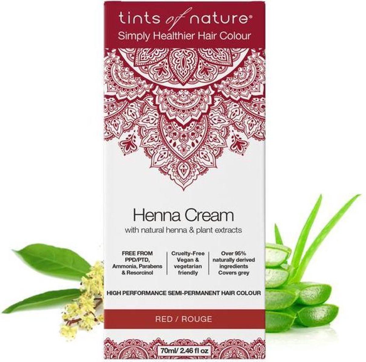 Tints Of Nature Henna cream red semi permanent 70 ml