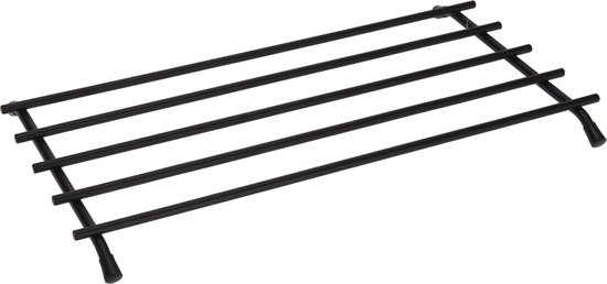 2x Metalen zwarte pannen/ovenschalen onderzetters 35 x 20 cm - Keukenbenodigdheden - Kookbenodigdheden - Tafel dekken - Pannenonderzetter - Pannen/ovenschalen onderzetters van metaal - Merkloos