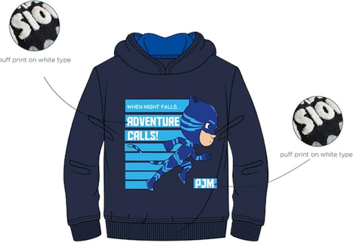PJ Masks sweater - hoodie - blauw - Maat 128 / 8 jaar