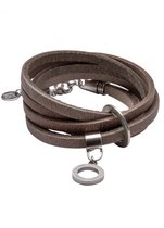 STUDIO BY BO® Armband Elisa Taupe  S/M | Plantaardig gelooid leer en RVS | Handgemaakt