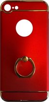 Fit Fashion - Hardcase Hoesje -  Met ring - Geschikt voor iPhone 7 - Rood