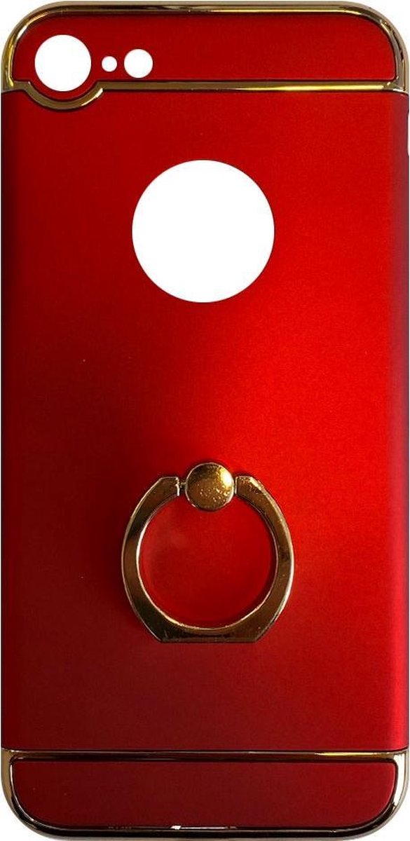Fit Fashion - Hardcase Hoesje - Met ring - Geschikt voor iPhone 7 - Rood