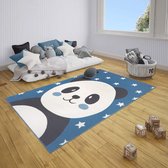 Kindervloerkleed - Lara Panda Blauw 80x150cm
