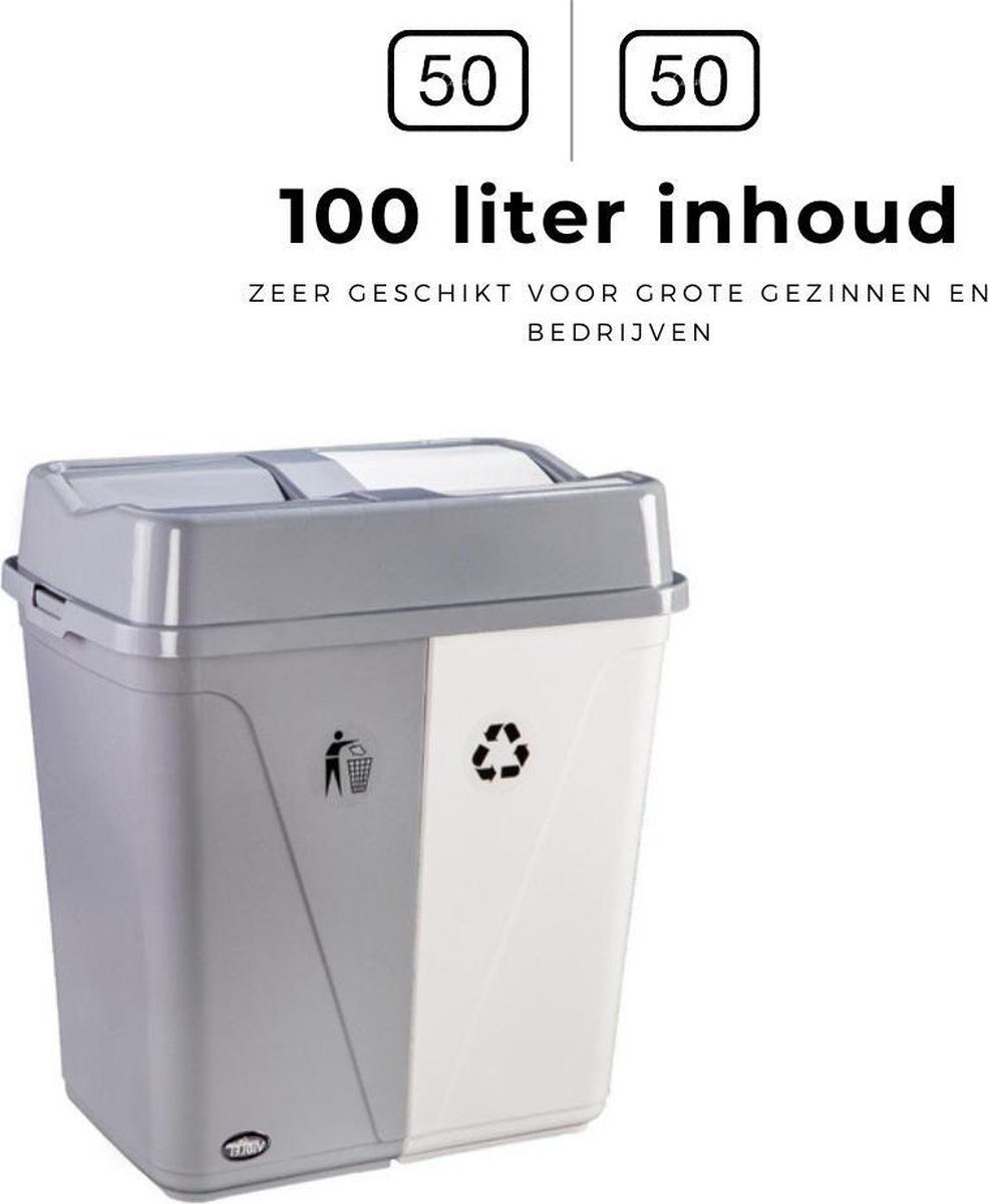 doos kust Verbanning Afvalbak Afvalscheiding 100 Liter | bol.com