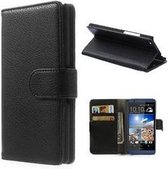 HTC Desire 510 Hoesje Wallet Case Zwart