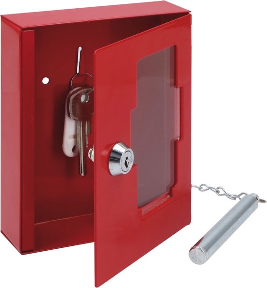 Filex KB Key Box Boîte à clés d'urgence, serrure à cylindre, 152 x 120 x 38 mm, rouge
