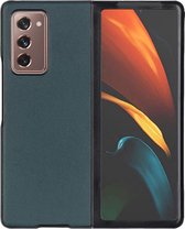 Litchi Real Leather Shell Samsung Galaxy Z Fold2 hoesje - Groen