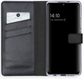 Samsung Galaxy A42 Hoesje met Pasjeshouder - Selencia Echt Lederen Booktype - Zwart