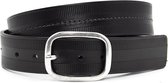 Gilmart Unisex riem zwart - heren en dames riem - 4 cm breed - Zwart - Echt Leer - Taille: 100cm - Totale lengte riem: 115cm