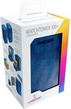 Gamegenic Watchtower 100+ Convertible blauwe deckbox met magnetische sluiting en een stoffen buitenkant.