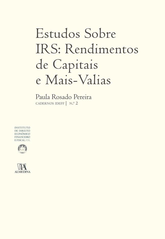 Estudos Sobre IRS: Rendimentos de Capitais e Mais-Valias (N. ... - cover